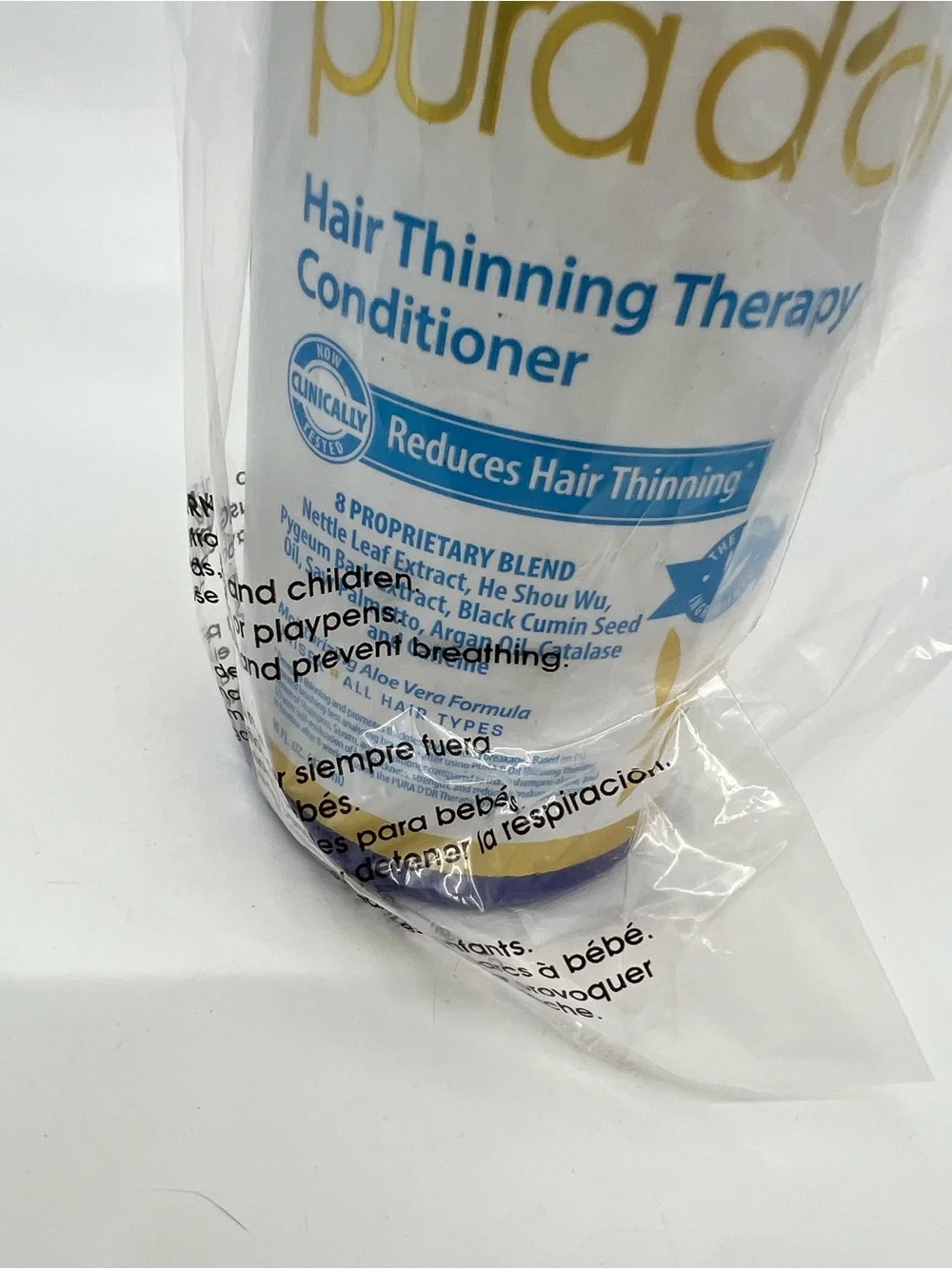 Pura d’or Hair Thinning 16 oz Sealed New